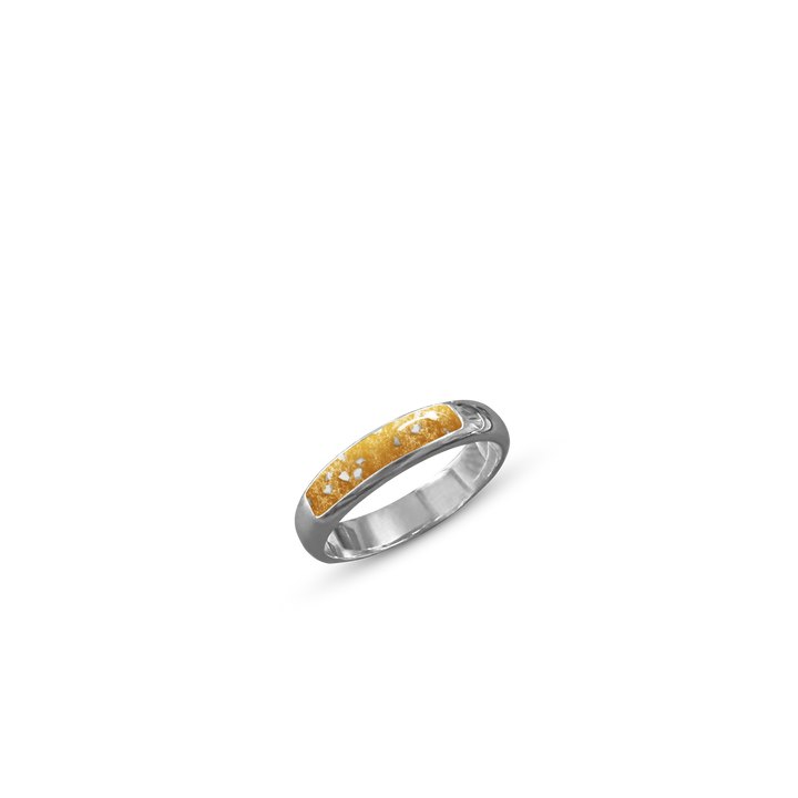 Gold Single Channel Memorial Ashes Ring Band - Nicky Robin Memorial Jewellery