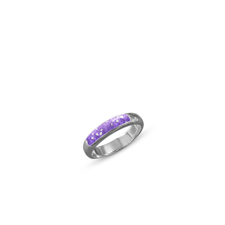 Purple Single Channel Memorial Ashes Ring Band - Nicky Robin Memorial Jewellery