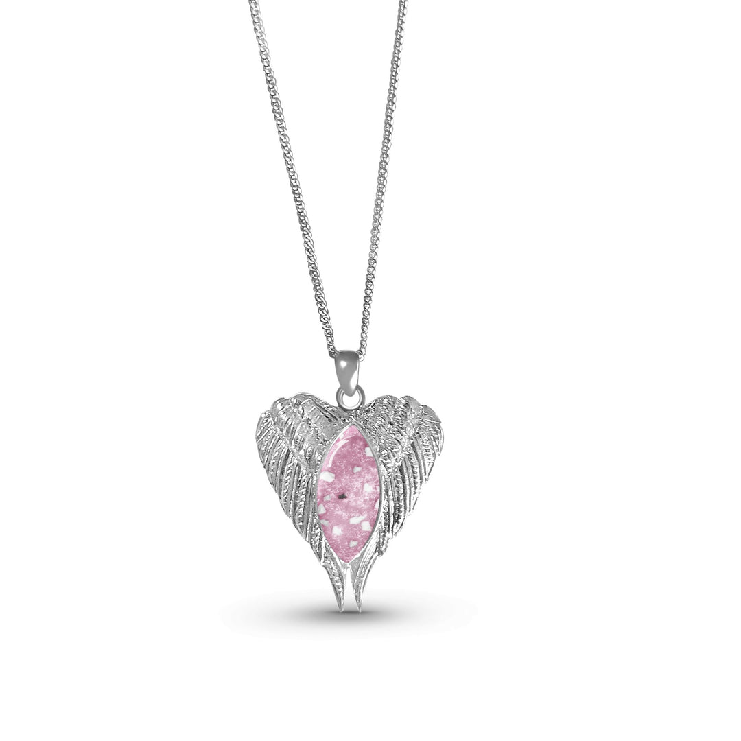 Guardian Angel Wings Heart Cremation Necklace - Stainless Steel Memorial Urn Pendant For Ashes, Keepsake Jewelry For Women
