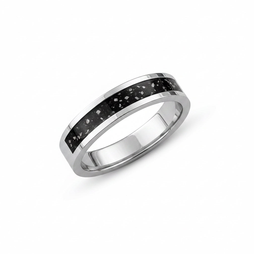 Ash Rings Band Mens Single Channel Memorial Ashes Ring Band