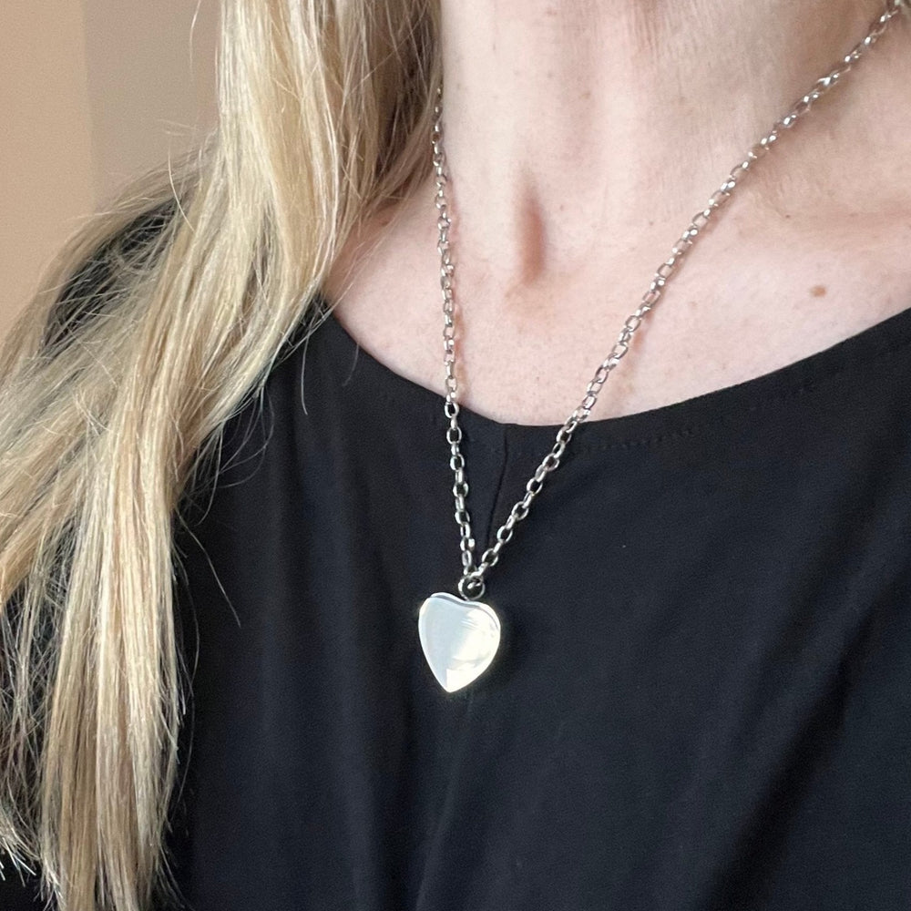 Personalised Engraved Heart Design Self Fill Ashes Urn Necklace - Nicky Robin Memorial Jewellery