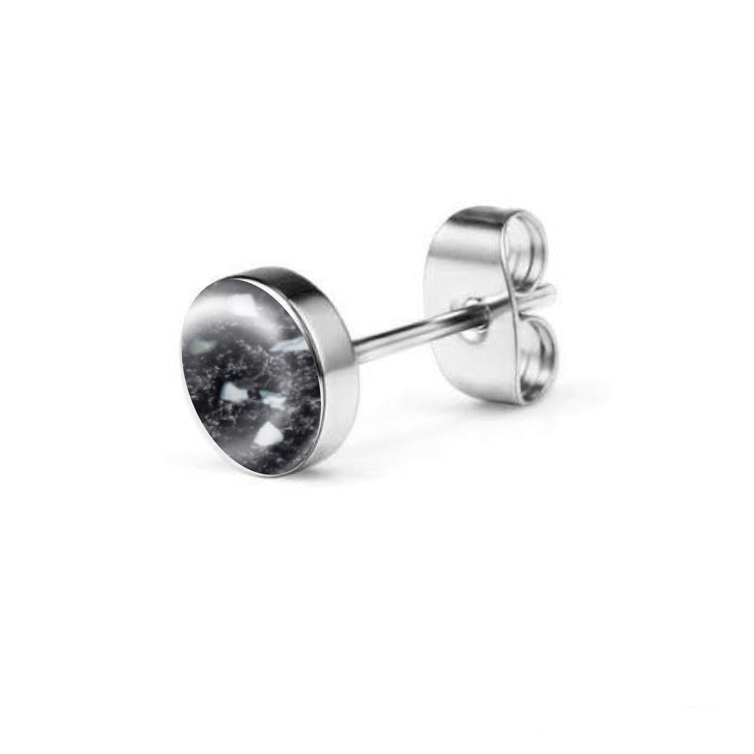Single Round Stud Ashes Earring - Nicky Robin Memorial Jewellery