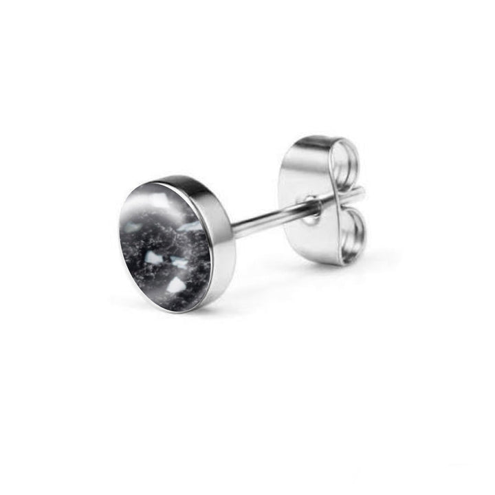 Single Round Stud Ashes Earring - Nicky Robin Memorial Jewellery