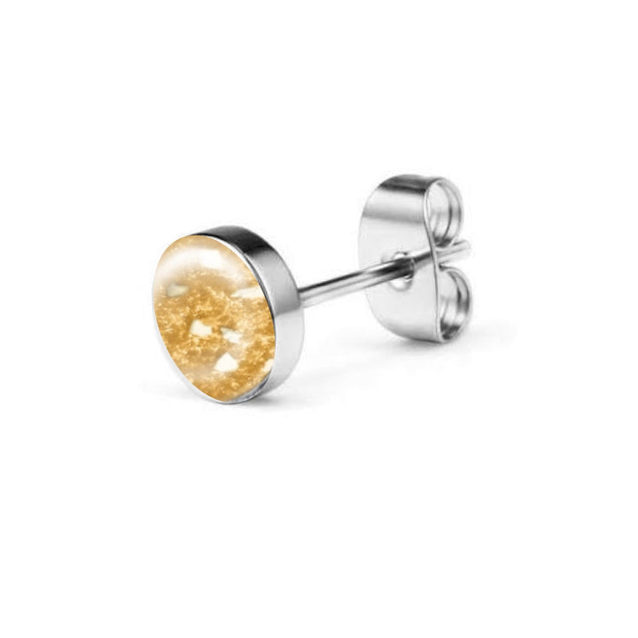 Single Round Stud Ashes Earring - Nicky Robin Memorial Jewellery