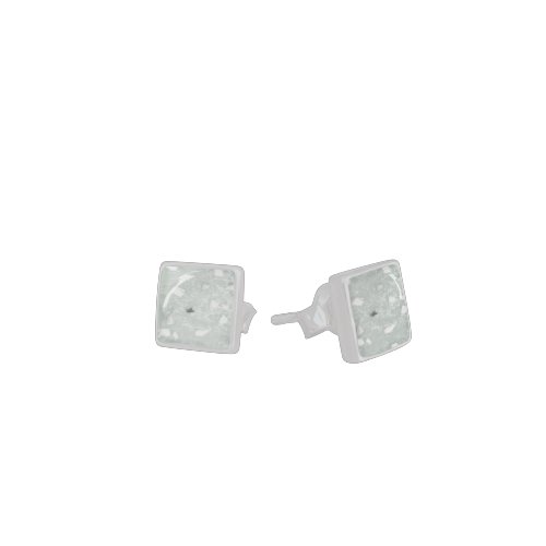 Square Memorial Ashes Earrings - Nicky Robin Memorial Jewellery