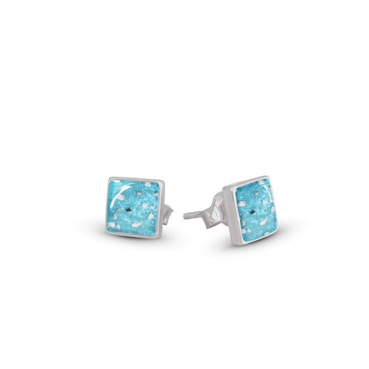 Square Memorial Ashes Earrings - Nicky Robin Memorial Jewellery