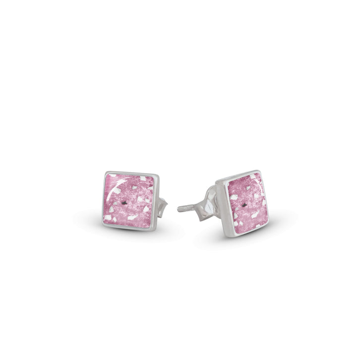 Square Memorial Ashes Earrings - Nicky Robin Memorial Jewellery