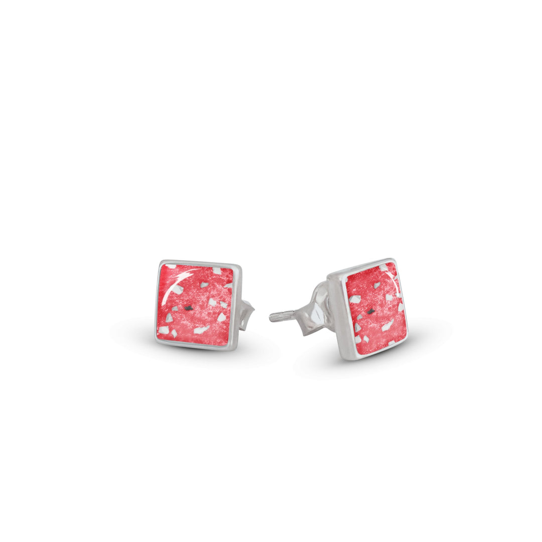 Square Memorial Ashes Earrings - Nicky Robin Memorial Jewellery