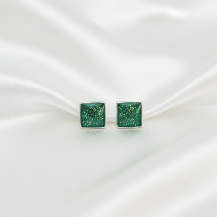 square memorial ashes earrings to showcase