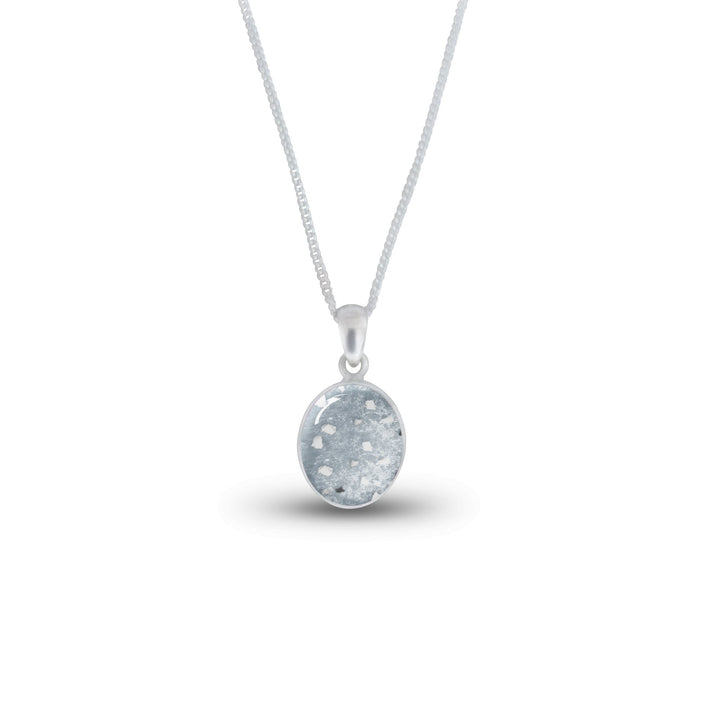 Cremation Ashes Oval Memorial Necklace - Main Image