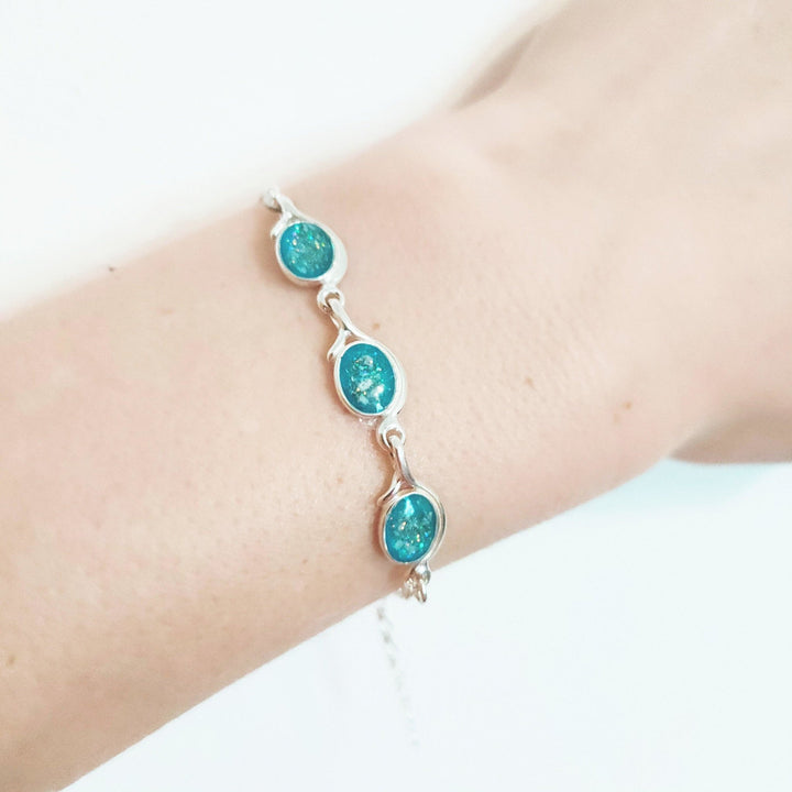 Modelling Triple Oval Ashes Bracelet - Nicky Robin Memorial Jewellery