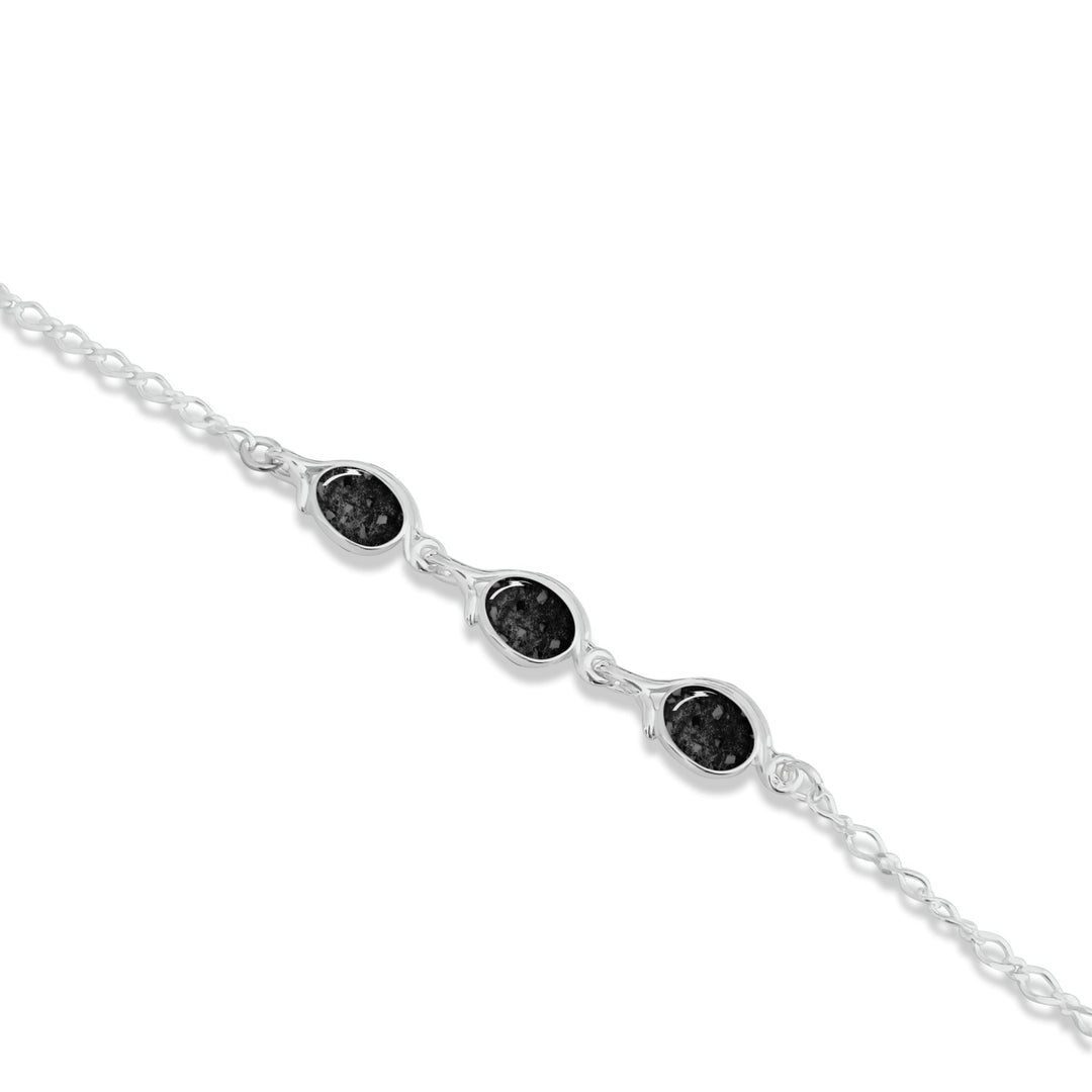 Triple Oval Memorial Ashes Bracelet - Nicky Robin Memorial Jewellery
