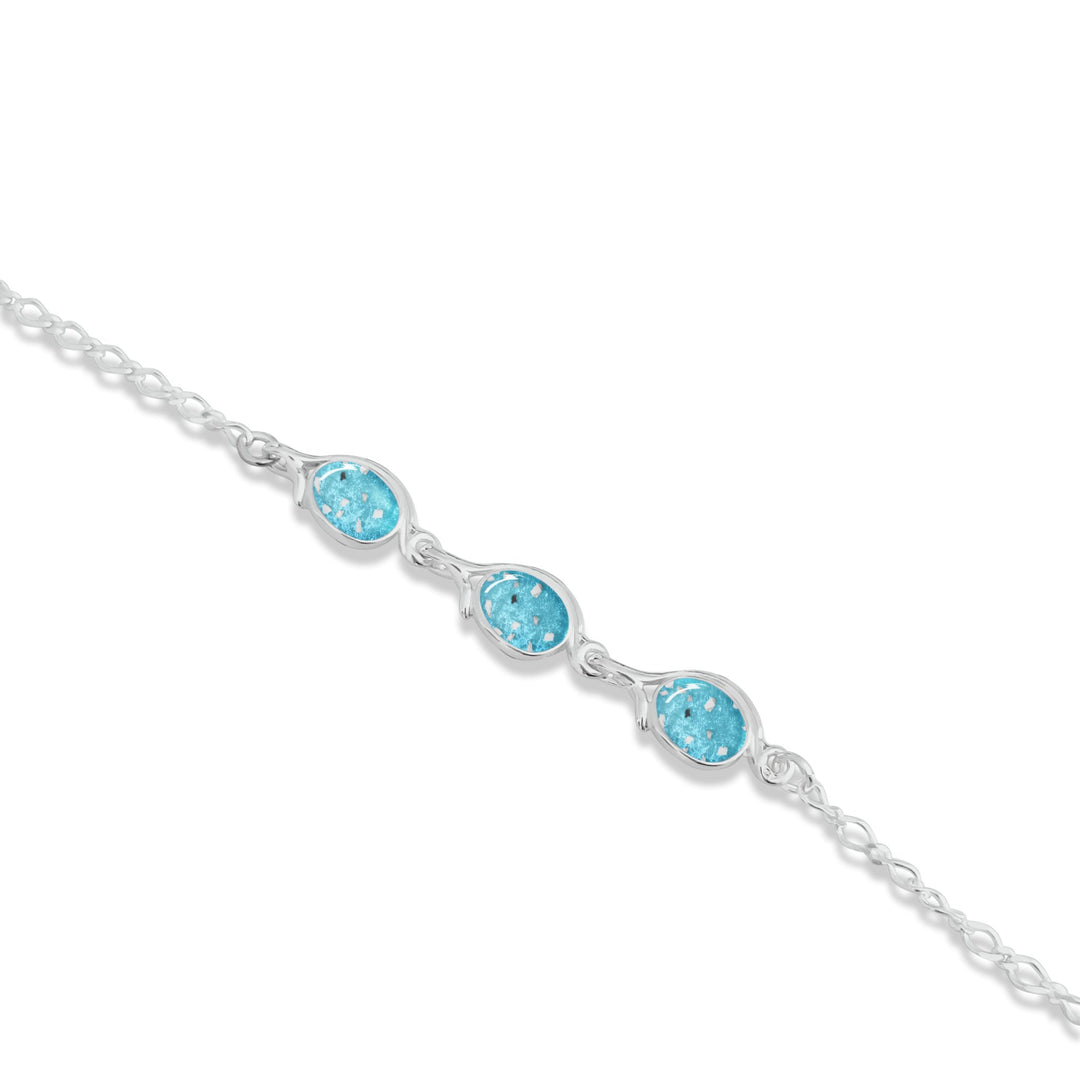 Triple Oval Memorial Ashes Bracelet - Nicky Robin Memorial Jewellery