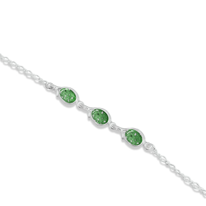 Triple Oval Memorial Ashes Bracelet - Nicky Robin Memorial Jewellery