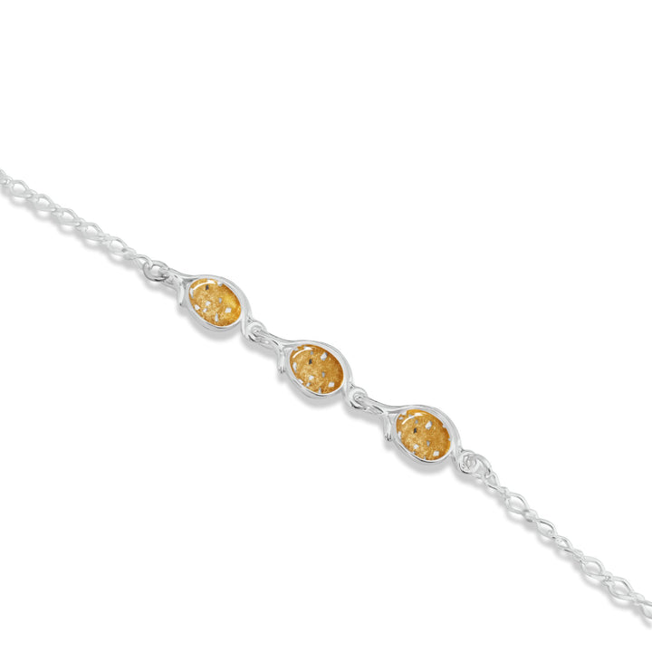 Triple Oval Memorial Ashes Bracelet - Nicky Robin Memorial Jewellery