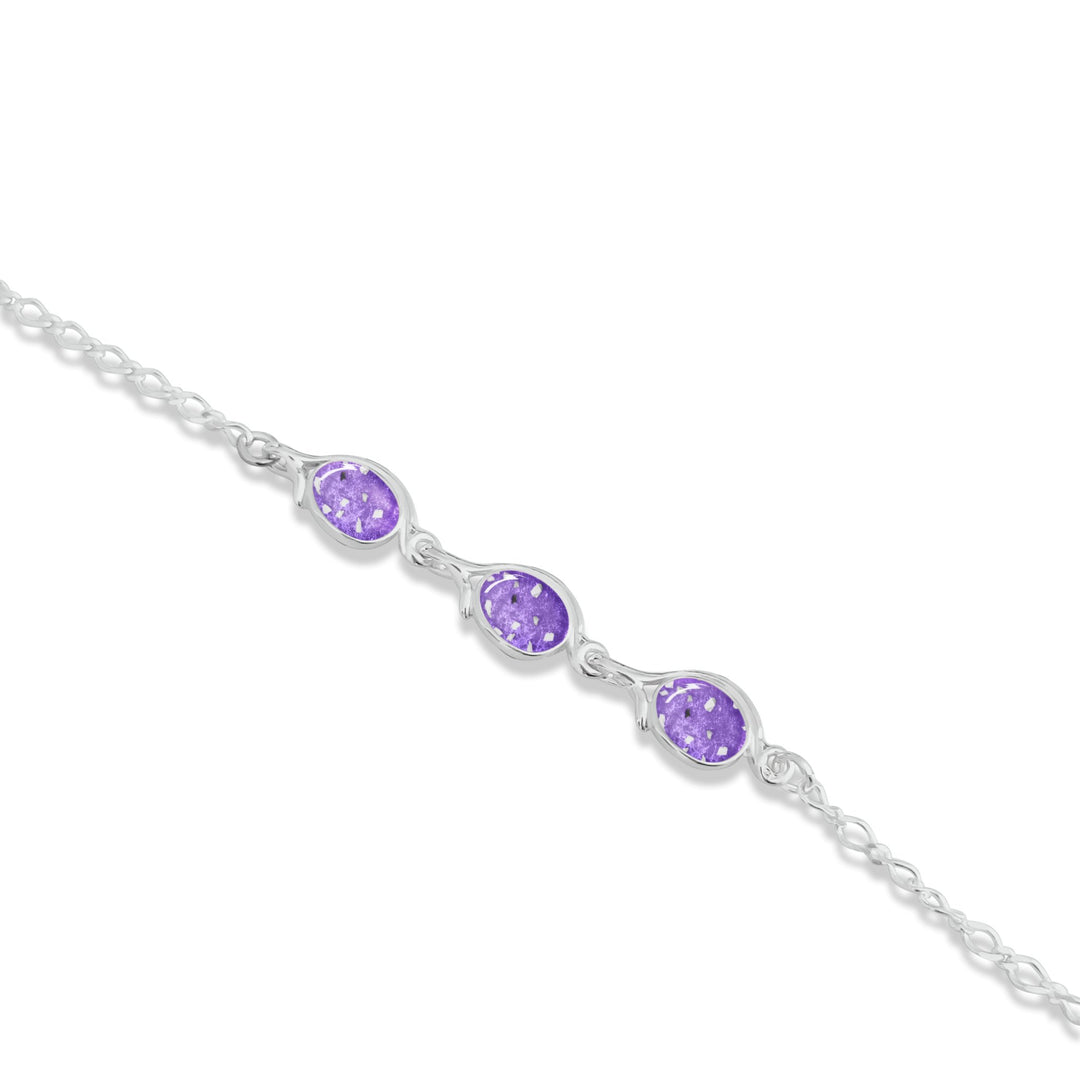 Triple Oval Memorial Ashes Bracelet - Nicky Robin Memorial Jewellery