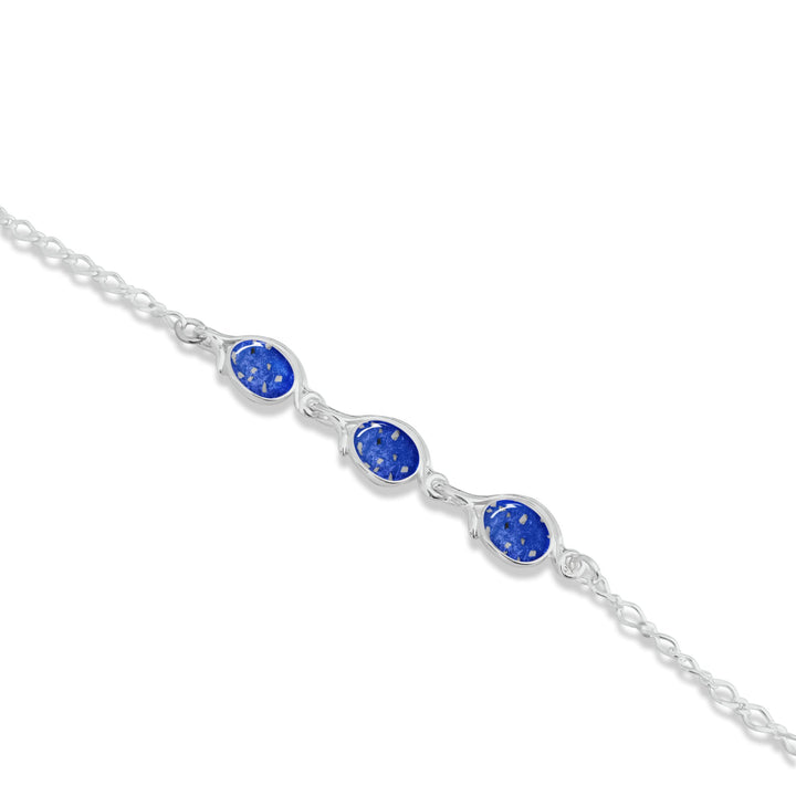 Triple Oval Memorial Ashes Bracelet - Nicky Robin Memorial Jewellery